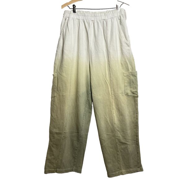 World Market Womens Green Ombre Lounge Cargo Sweat Pants Elastic Waist L / XL - Picture 1 of 7
